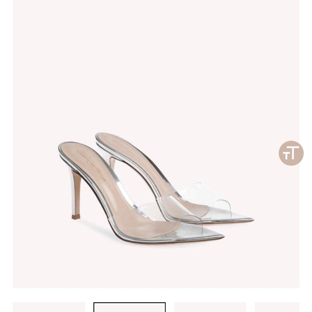 Gianvito Rossi NWT size 37 Elle Mule 85 stiletto in silver. These are in store!